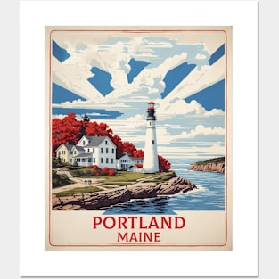 Portland Maine United States of America Tourism Vintage Poster Posters and Art